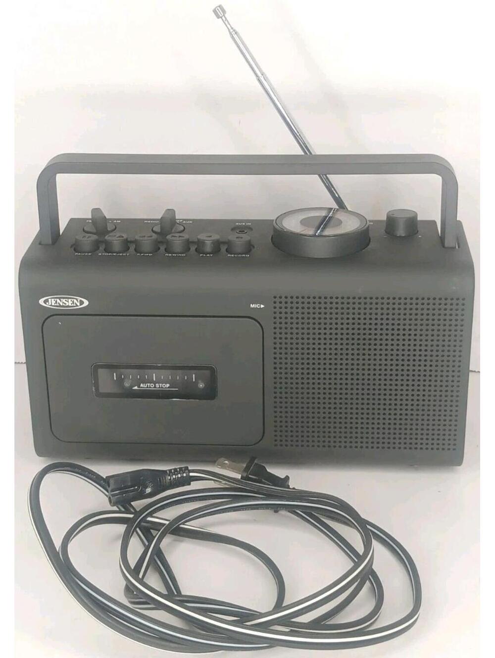 JENSEN MCR-250 Personal Cassette Player/Recorder AM/FM Radio W/ Power Cord WORKS
